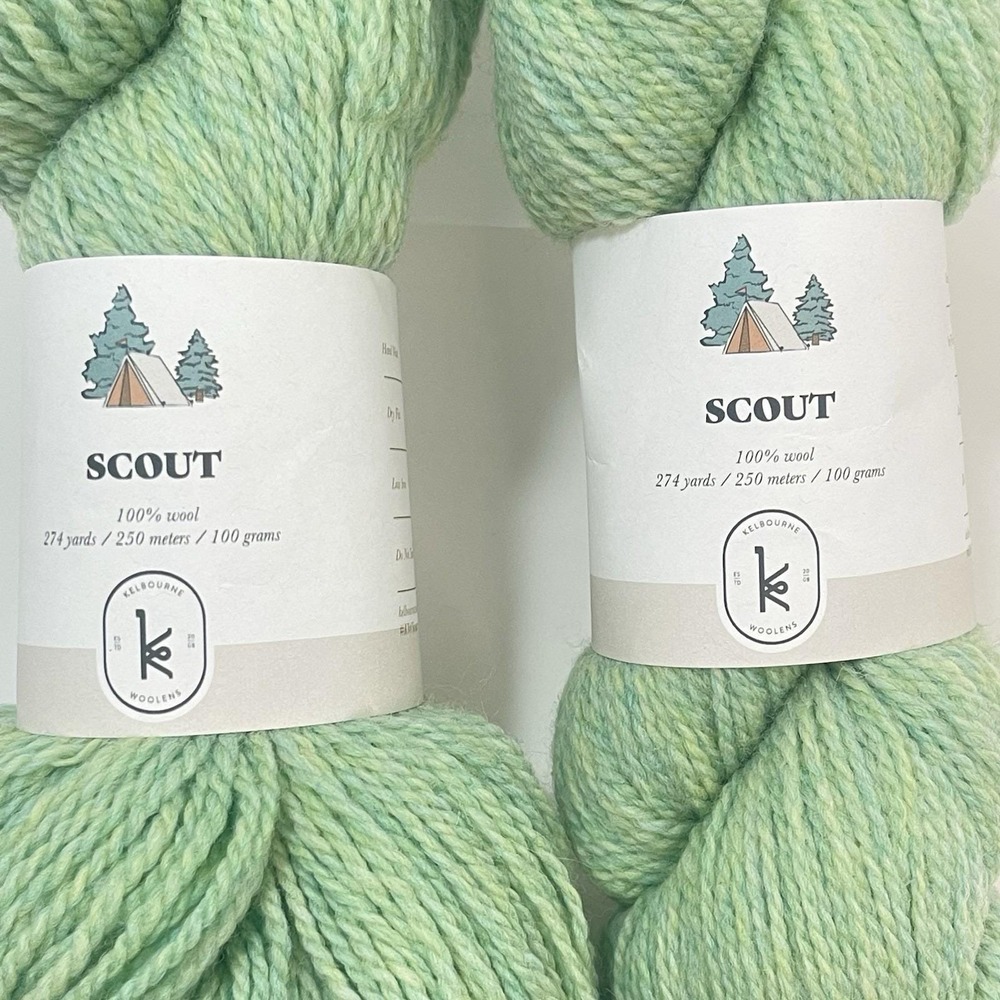 Kelbourne Woolens Scout Yarn 100g 274yds 100% Wool 336 Mint Heather Green Lot 2 - Picture 2 of 3